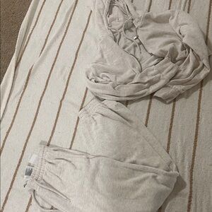 H&M Cream Hoodie and Joggers Set
